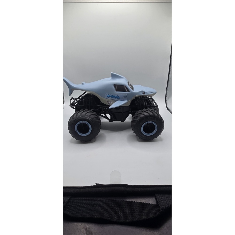 Monster Jam Megalodon Light Blue Black Monster Truck Diecast Toy Vehicle